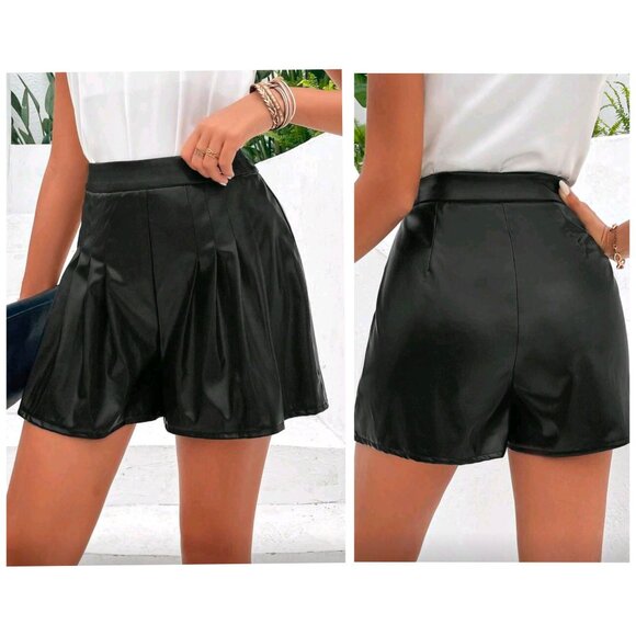 Shein Pleated Faux Leather Shorts XL - Picture 9 of 9